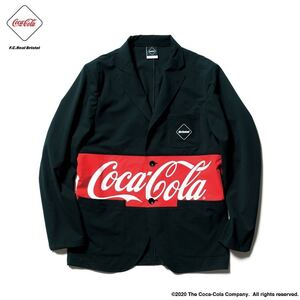 新品FCRBコカコーラ★M★3Bジャケット★ジャージ素材 黒COCA-COLAスウェットシャツuniform experimentUESOPHsophnetソフネットカットソー