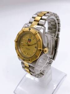 【24578】★美品★ タグ・ホイヤー TAG HEUER プロフェッショナル2000 クォーツ WK1221 RK5266 文字盤ゴールド 200M防水 重量99.4g 