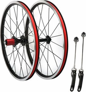 ホイールセット 20インチ折りたたみ自転車 100/130mmハブ対応11スピードカセッ24穴451BMXリムVブレーキクイックレリースホイール