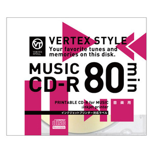 50個セット VERTEX CD-R(Audio) 80分 1P インクジェットプリンタ対応(ホワイト) 1CDRA80VX.WPX50 /l