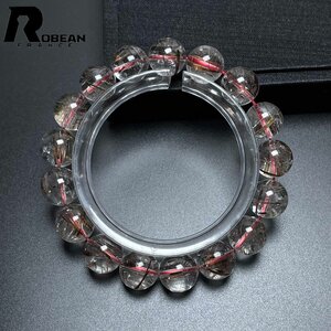 逸品 EU製 定価5万円★ROBEAN・ブラウンルチルクォーツ★ブレスレット パワーストーン 天然石 綺麗 金運 お守り 11.3-11.7mm M0112005