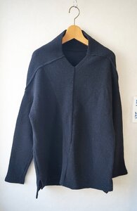 ★ zucca / ズッカ *秋冬 切替デザイン ウール混 Vネックニットトップス 黒 M*　古着のgplus広島　2412t4　