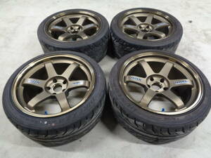 RAYS/レイズ VOLK Racing/ボルクレーシング TE37 ブロンズ 18×9.5J+12 PCD114.3×5 235/40R18 2021年製 5分山程 ＆265/35R18 GT-Rサイズ