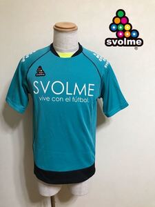 【美品】 SVOLME スボルメ トレーニング ウェア サッカー フットサル トップス ドライ Tシャツ サイズM 半袖 ターコイズブルー 141-01600-0