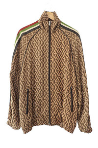 グッチ GUCCI Oversize G Rhombus Zip Jacket オーバーサイズ G ロゴ ロンバス ジップ トラック ジャケット ブルゾン 587358 XS 茶 ブラウ