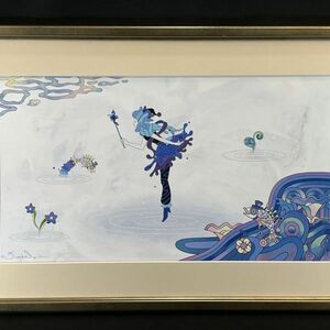 模写・肉筆■アクリル画■作者不詳・Michi■『水の妖精』■メルヘン・可愛らしい逸品■額付絵画■2ｂ