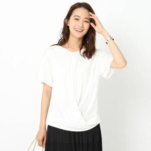 新品タグ 未着 アンタイトル UNTITLED 洗える裾ツイストTシャツ サイズ4 オフ白 定価、11.550円 日本製