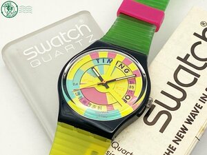 2406600330　△ Swatch スウォッチ 腕時計 デザイン文字盤 3針 クォーツ QZ ケース・説明書付き 純正ベルト 中古