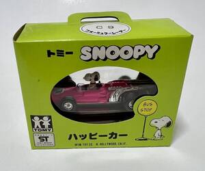 未使用品 TOMY AVIVA 日本製 SNOOPY スヌーピー ハッピーカー C9 フォーミュラーレーサー ピンク 桃色