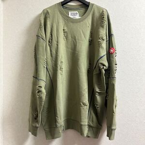 C.E CAVEMPT シーイー ドロップショルダー ダメージニット 長袖