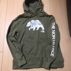 新品 THE NORTH FACE HOODIE ノースフェイス 上質スエットパーカー胸にベアと袖ロゴ 裏起毛 激レア 希少品