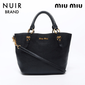 ミュウ ミュウ Miu Miu ショルダーバッグ レザー 2way ブラック