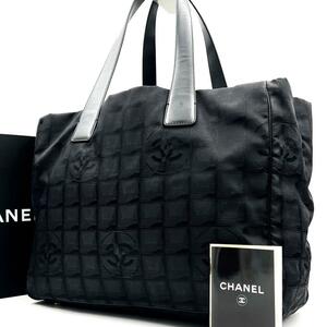 《美品》シール付 CHANEL シャネル ニュートラベルライン トートバッグMM ココマーク レザー ナイロン A4収納可 10番代 肩掛け ブラック