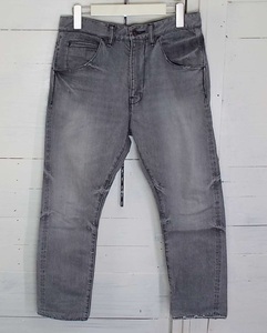 T2287〇bukht(ブフト)デニム ジーンズ ダメージ加工 グレー コットン サイズ1(M)