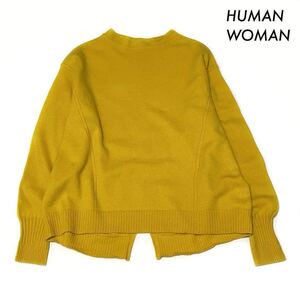 【送料無料】HUMAN WOMAN ヒューマンウーマン★ソフトタッチウールボトルネックプルオーバー イエロー 黄色