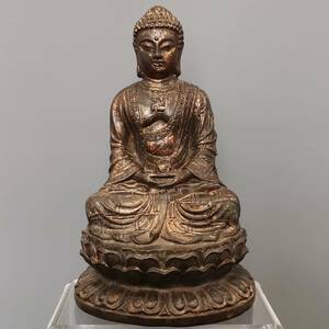 中國 明代 宣德年製 銅製 釈迦牟尼 釈迦 仏像 仏教古美術 供養品 極細工 置物 時代物 中国古美術 唐物 