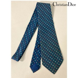 【中古】Christian Dior クリスチャンディオール ネクタイ ネイビー C-TK-286