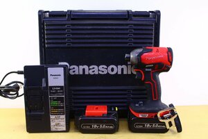 ●Panasonic/パナソニック EZ76A1 充電式インパクトドライバー 18V 5.0Ah バッテリー+充電器+ケース付 電動工具【10947551】