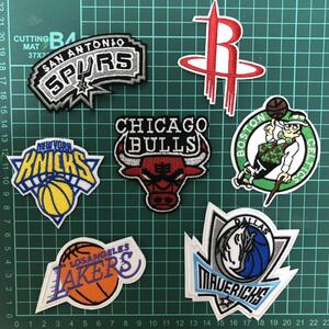 【刺繍アイロンワッペン】NBA バスケットボール7枚セット