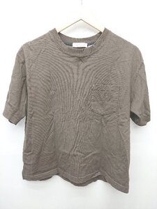 ◇ ⊂ A day in the life UNITED ARROWS 胸ポケット 半袖 Tシャツ カットソー ブラウン レディース P