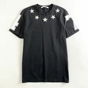 ◯ 55b13 GIVENCHY ジバンシィ スターワッペン ナンバリング Tシャツ S ブラック カットソー 星 インナー トップス 半袖