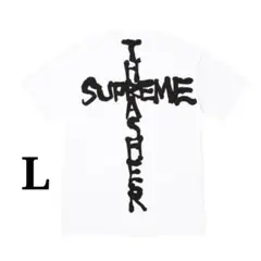 24fw Supreme Thrasher Cross Tee 白 L