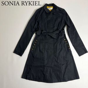 良品 SONIA RYKIEL ソニアリキエル　ロングコート トレンチコート　ロゴボタン アウター　ベルト　裏地一部 豹柄 レディース