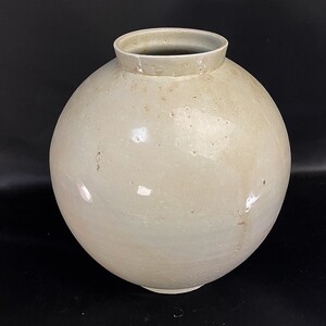 李朝 白磁 満月壺 大壺 H35cm コレクター所蔵品