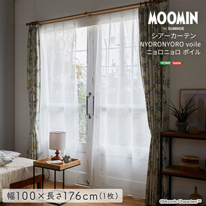 MOOMIN/ムーミン　シアーカーテン　100×176cm×1枚 NYORONYORO voile　ニョロニョロ ボイル