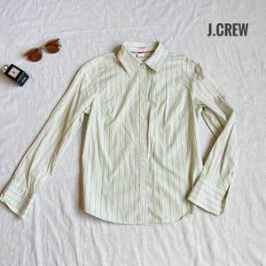 美品☆厳選　大人カジュアル♪　ジェイクルー　J.CREW　マルチストライプシャツ　長袖　S　コットン　