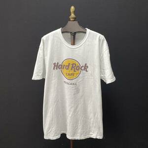 【期間限定SALE】USA 古着 Hard Rock CAFE ハードロックカフェ プリント Tシャツ メンズXL 大きいサイズ ホワイト コットン BA1780