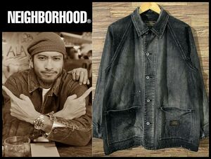 送無 極美品 NEIGHBORHOOD ネイバーフッド 201XBNH-JKM04 SAVAGE. S.C.C./C-JKT サベージ ビンテージ 加工 デニム カバーオール ジャケット