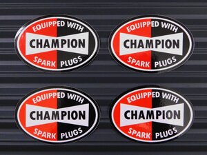 ◆送料\110◆【CHAMPION・チャンピオンプラグ】※《レーシングステッカー／４枚セット》　(品番ms001)　アメリカン雑貨　ガレージ