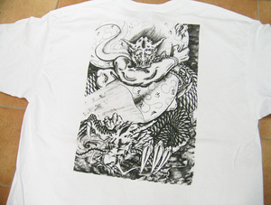 和柄 ●　風神と龍　Ｔシャツ 白 刺青 竜 和風 Ｓ/Ｍ/Ｌ/ＸＬ jp22　横須賀 スカジャン デザイン優勝者