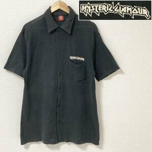 90s HYSTERIC GLAMOUR ロゴ メッシュ 半袖 シャツ ブラック 黒 ヒステリックグラマー Y2K VINTAGE archive 4050012