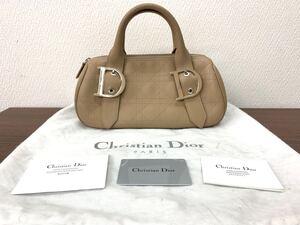 2902 Dior ディオール　 カナージュ　ハンドバッグ トートバッグ レザー ベージュ　レディディオール