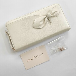 22-2 未使用 JILLSTUART 財布 アンティーク ラウンドファスナー ジルスチュアート ラウンドファスナー 長財布 ホワイト