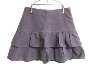 美品★バーバリーブルーレーベル★２段スカート＊黒＊size36