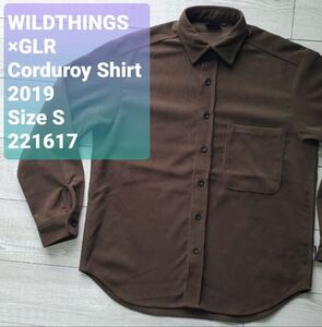 WILDTHINGS×GLR ワイルドシングス■美品 19年 リラックスフィット 長袖 コーデュロイシャツ S 一般M-L こげ茶 定価12100 アローズ