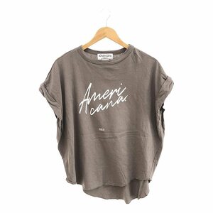 Americana / アメリカーナ | 2024SS | オリジナル ラフィー天竺 袖ロールアップ Tシャツ | トープ | レディース