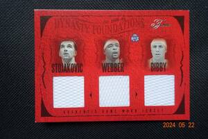 P.Stojakovic/C.Webber/M.Bibby 2004-05 Flair Dynasty Foundations Jerseys Triple #39/9