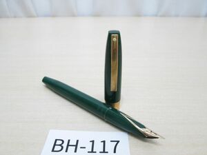 コBH-117【筆記未確認】シェーファーSHEAFFER■万年筆 インペリアル？ グリーン×ゴールドカラー■ペン先14K585 緑 金色