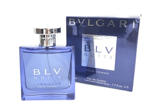 廃盤　満量　ブルガリ　BVLGARI　ブルー　ノッテ　BLV NOTTE　プールオム　オードトワレ　スプレー　50ml　YK-3215