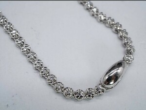 美品 SILVER シルバー 925 CZ キュービックジルコニア ネックレス アクセサリー 長さ約45cd TIA