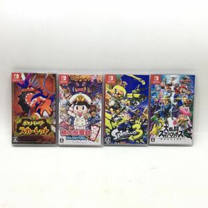 01wy0249★1円~ スイッチソフト 4点セット スプラトゥーン3 ポケモンスカーレット 桃太郎電鉄 大乱闘スマッシュブラザーズ 完動 中古品