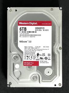 【送料無料】　★ 6TB ★ WD RED Plus　/　WD60EFZX 【使用時間：27ｈ】2021年製　稼働極少　Western Digital RED Plus 3.5インチ内蔵HDD　