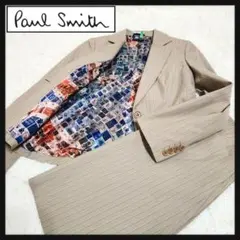 【美品】Paul Smith BLACK 総柄 ストライプ セットアップスーツ