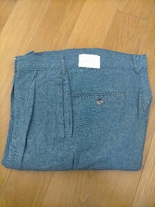 新品 デッドストック 80s～90s ビンテージ USA製 2タック TALONジップ シャンブレー スラックス パンツ W31L34 