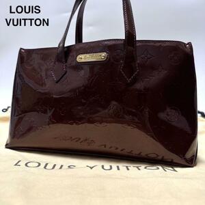 f05【極美品】ルイヴィトン　LOUIS VUITTON　モノグラム　ヴェルニ　ウィルシャーPM トートバッグ　ハンドバッグ　M91644