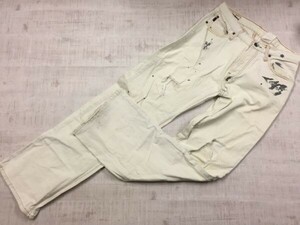 アバクロンビー＆フィッチ Abercrombie&Fitch ペイント加工 アメカジ ワーク サーフ 5PK ストレート パンツ ボトムス メンズ 30 白